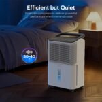 Luftentfeuchter 16L/Tag, Ultra-leiser Luftentfeuchter Elektrisch, Intelligentes Zentralsteuerungs, AUTO Modus, Feuchtigkeitsanzeige Licht, 24H Timer, Raumentfeuchter, Mehr Effizient