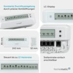 Homematic IP Fußbodenheizungscontroller – 12 Kanäle, motorisch, Smart Home, Digitale Steuerung Fußbodenheizung mit oder ohne App, Energie sparen, 153621A0