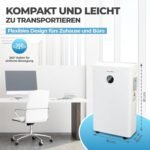KLAMER Luftentfeuchter elektrisch 25L in 24h mit 5,5L Tank – Leiser, energieeffizienter Raumentfeuchter mit Smart Sensor, Timer & Wäschemodus – Gegen Schimmel, Feuchtigkeit & Kondenswasser