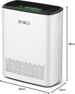 KNKA Luftreiniger Air Purifier H13 HEPA Filter,CADR 300m³/h,bis 80m²,Entfernt 99,97% Staub,Pollen & Gerüche,mit Luftqualitäts-Sensor,Auto- & Schlafmodus,Ideal für Raucherzimmer & Haustiere