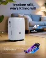 Newentor Luftentfeuchter elektrisch 25L, Entfeuchter elektrisch keller, Raumentfeuchter elektrisch, Dehumidifiers for home für 215m³/80m², mit Timer, Filter, Ablaufschlauch, 10 J. Gar.