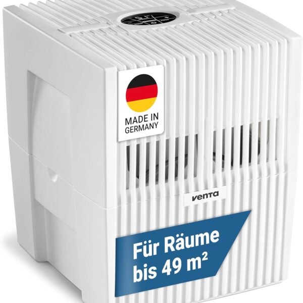 Venta Luftbefeuchter LW25 Comfort Plus, bis 49 m², sehr leise 24 dB(A), energieeffizient 3 Watt, hygienische Kaltverdunstung ohne Filter, großer 7 l-Tank, Automatik-, Sleep-Modus
