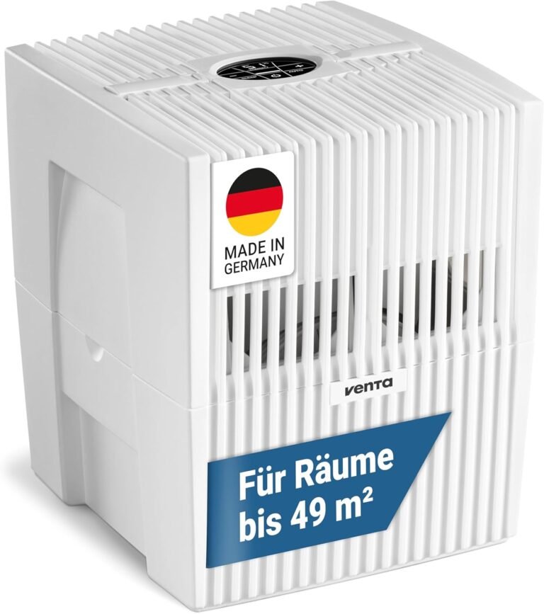 Venta Luftbefeuchter LW25 Comfort Plus, bis 49 m², sehr leise 24 dB(A), energieeffizient 3 Watt, hygienische Kaltverdunstung ohne Filter, großer 7 l-Tank, Automatik-, Sleep-Modus