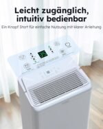 Luftentfeuchter elektrisch 20L/24H, Entfeuchter elektrisch Keller, Raumentfeuchter elektrisch 39dB für Räume bis zu 150m³/50m², Timer, 1M Ablaufschlauch, Filter, 10 J. Gar