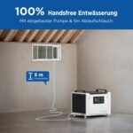 Luftentfeuchter mit Pumpe 35 L/Tag – Effektiv gegen feuchte Räume & Schimmel, für Keller, Kriechkeller, Bad, Schlafzimmer & Waschküche, leise, mobil, mit Display und Timer