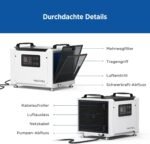Luftentfeuchter mit Pumpe 35 L/Tag – Effektiv gegen feuchte Räume & Schimmel, für Keller, Kriechkeller, Bad, Schlafzimmer & Waschküche, leise, mobil, mit Display und Timer