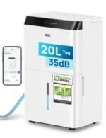 Dreo Luftentfeuchter elektrisch, App & WLAN, 20L/24h, Raumentfeuchter leise 35dB, 40m²/100m³, Entfeuchter energiesparend, 3 Modi, 3,4L Tank, Wäschetrockner & 24h Timer, für Schlafzimmer & Bad & Keller
