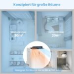 COSTWAY Klimaanlage mobil 16000BTU, Klimagerät mit Abluftschlauch, 5 in 1 Kühlen & Heizen & Entfeuchten & Belüften & Schlafmodus für Räume bis zu 150 m³, Fernbedienung/App, 24H Timer, 4700W, ≤57dB