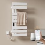 EMKE Badheizkörper Elektrisch 1000 x 500 mm, WiFi Intelligenter Thermostat Elektrischer Handtuchheizkörper, Handtuchwärmer Elektrisch für Alexa und Google Home und APP Schwarz 320W (Right)