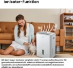 COMFEE' Luftentfeuchter Easy Dry 20L/Tag, 4 Modi, Luftbefeuchter angeschlossen, 3 l Tank, Wäschetrockner, Swing-Funktion, für Räume von 40㎡/100 m³, Weiß