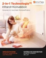 WiFi Infrarotheizung mit Thermostat 700 W bis 18 m² | Intelligente Elektro Infrarot Wandheizung & Konvektor Heizung | Vertikal Energiesparende Elektroheizung für Wohnzimmer Badezimmer