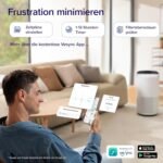 LEVOIT Core 400S HEPA Luftreiniger für Allergiker, HEPA + Aktivkohlefilter, CADR 433 m³/h bis 90 m², für Wohnung & Schlafzimmer & Raucherzimmer, leise, PM2,5 Anzeige, Automodus, App & Alexa