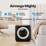 COWAY Luftreiniger Allergiker, Energiesparender ECO-Modus, Entfernt 99,999% der schädlichen Partikel bis zu 0,01 µm, für Allergie (ECARF Siegel) Staub Pollen, CADR 421m³/h, ap-1512hh MIGHTY (Schwarz)