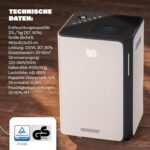 MONZANA® Luftentfeuchter elektrisch 20-30m² 20L/Tag LED-Display 24-Std-Timer Raumentfeuchter Bad Wohnung Wifi Smart Home App Luftreiniger Allergiker