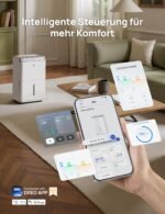 Dreo Luftentfeuchter elektrisch, App & WLAN, 20L/24h, Raumentfeuchter leise 35dB, 40m²/100m³, Entfeuchter energiesparend, 3 Modi, 3,4L Tank, Wäschetrockner & 24h Timer, für Schlafzimmer & Bad & Keller