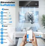 KESSER® Klimaanlage Set Split - mit WiFi/App Funktion Klimagerät - Kühlen A++/ Heizen A+ - 9000 BTU/h (2.600 Watt) Sehr Leise, Kältemittel R32 - Fernbedienung, Timerfunktion - Inkl. Montagematerial