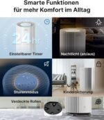 COWAY Luftreiniger für große Räume, CADR 734 m³/h, reinigt 153 m² in 30 Min., HEPA Filter gegen Rauch, Allergien, Tierhaare, Gerüche, PM1/2.5/10 AQI-Anzeige, Energiesparmodus, AIRMEGA 450 Weiß
