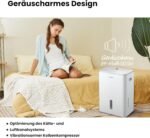 COMFEE' Luftentfeuchter Easy Dry 20L/Tag, 4 Modi, Luftbefeuchter angeschlossen, 3 l Tank, Wäschetrockner, Swing-Funktion, für Räume von 40㎡/100 m³, Weiß