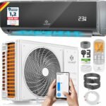 KESSER® Klimaanlage Set Split - mit WiFi/App Funktion Klimagerät - Kühlen A++/ Heizen A+ - 9000 BTU/h (2.600 Watt) Sehr Leise, Kältemittel R32 - Fernbedienung, Timerfunktion - Inkl. Montagematerial