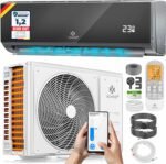 KESSER® Klimaanlage Set Split - mit WiFi/App Funktion Klimagerät - Kühlen A++/ Heizen A+ - 9000 BTU/h (2.600 Watt) Sehr Leise, Kältemittel R32 - Fernbedienung, Timerfunktion - Inkl. Montagematerial